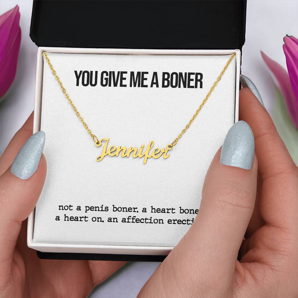 Funny Boner Personalized Name Necklace