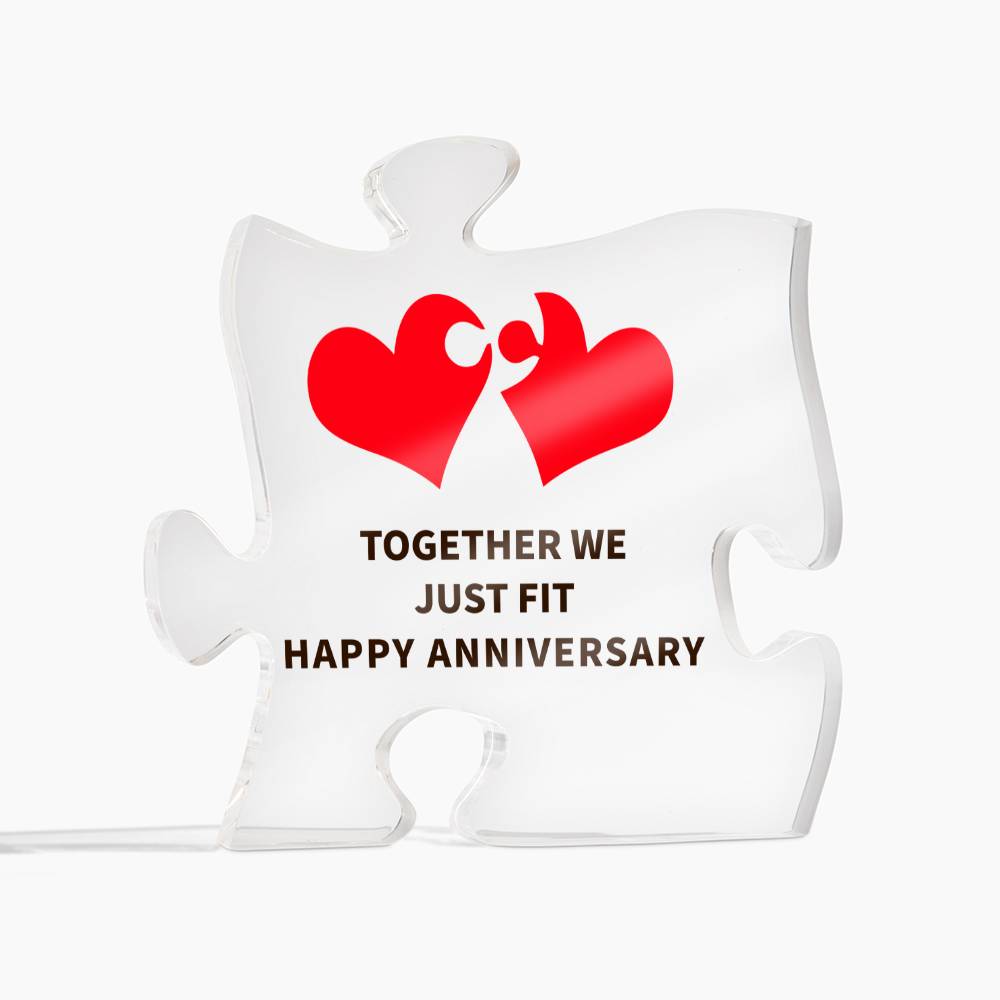 Together We Just Fit | Acrylic Puzzle Plaque | Anniversary Gift