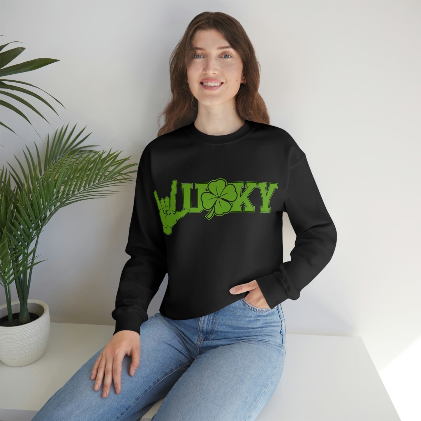 ASL Lucky Clover Unisex Crewneck Sweatshirt