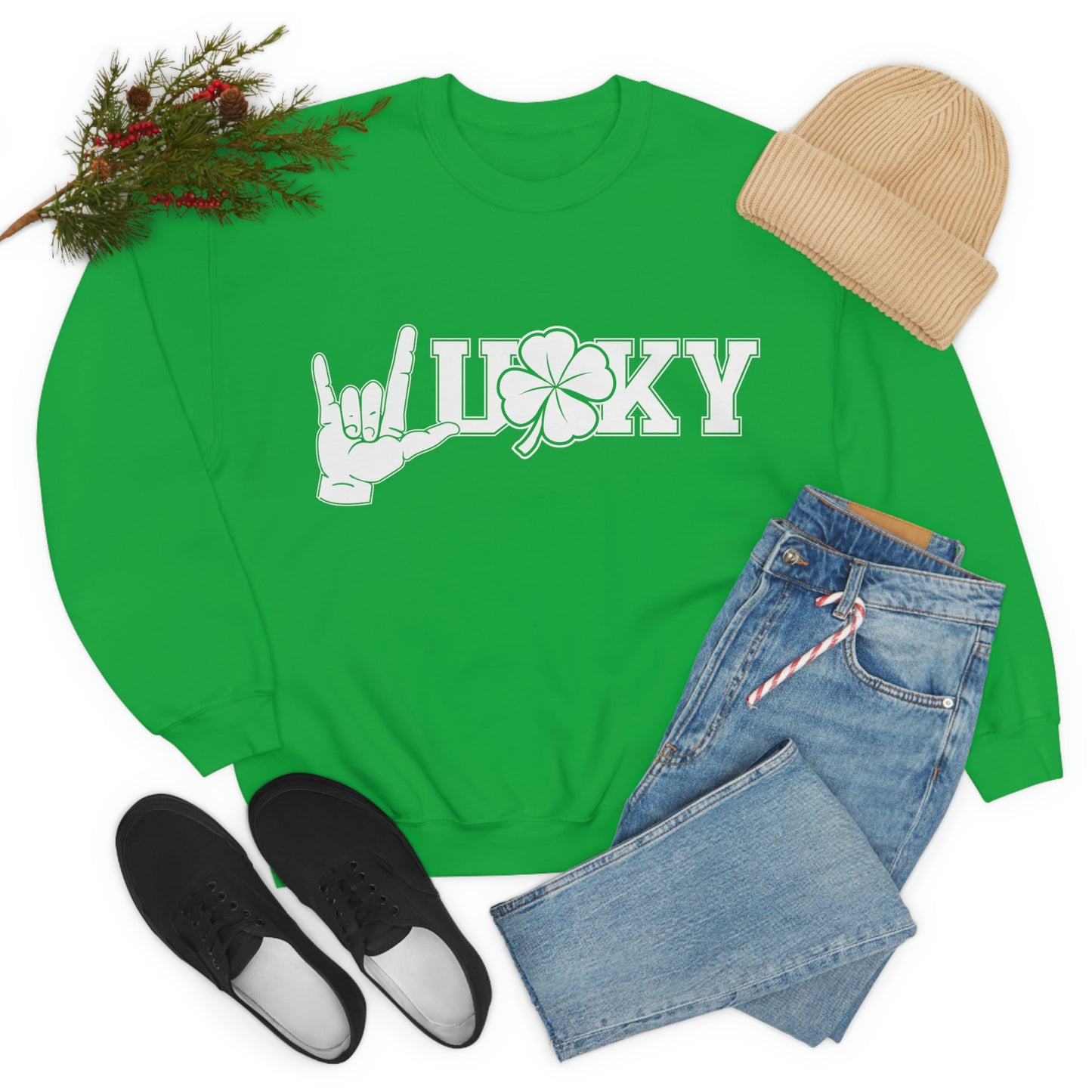 ASL Lucky Clover Unisex Crewneck Sweatshirt