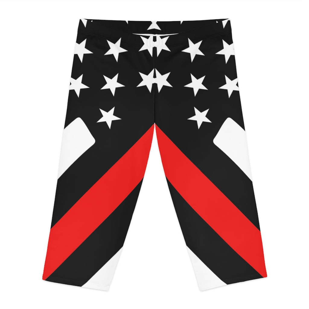 Thin Red Line Stars n Stripes Women's Capri Leggings