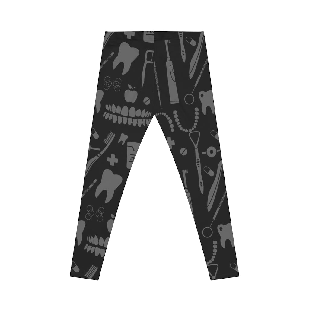 Dark Dental Pattern Women's Casual Leggings