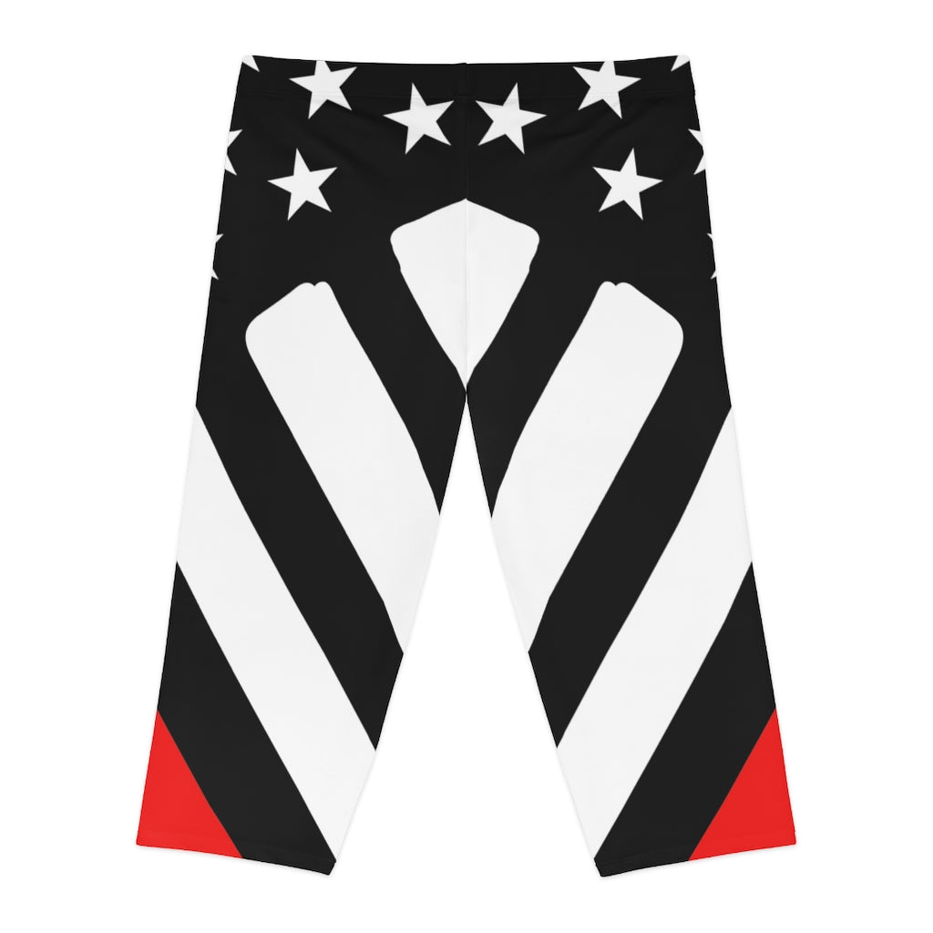 Thin Red Line Stars n Stripes Women's Capri Leggings