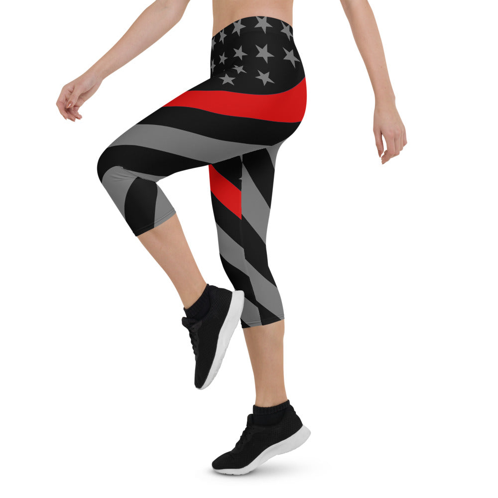 Thin Red Line Capri Leggings