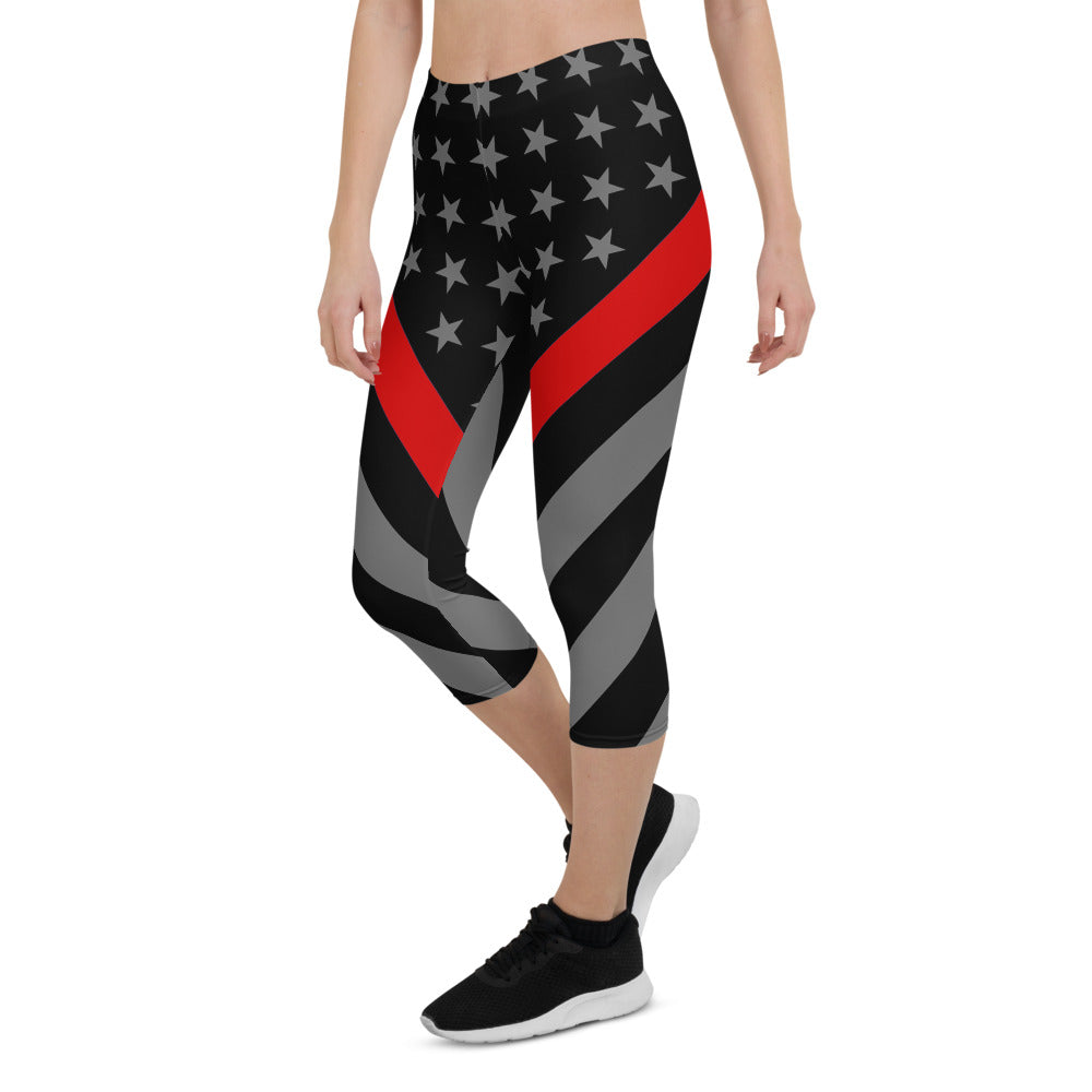 Thin Red Line Capri Leggings