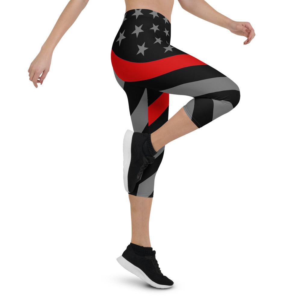 Thin Red Line Capri Leggings