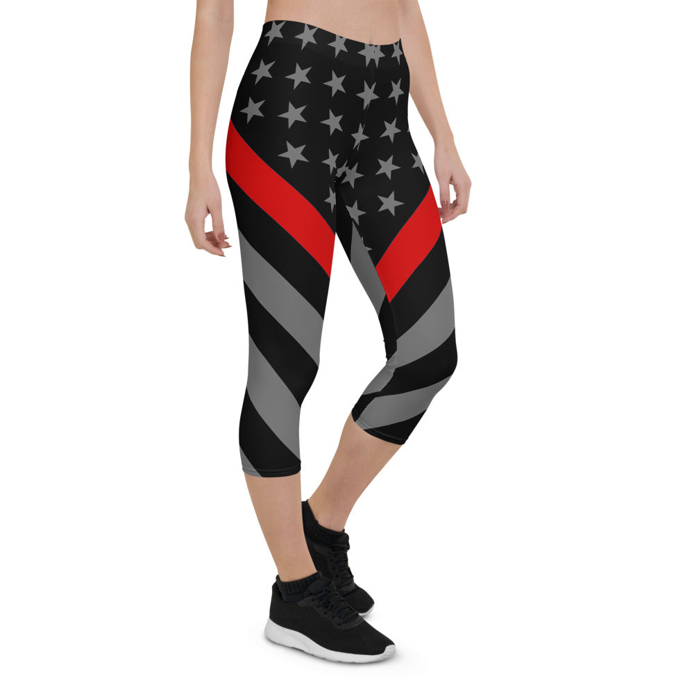 Thin Red Line Capri Leggings