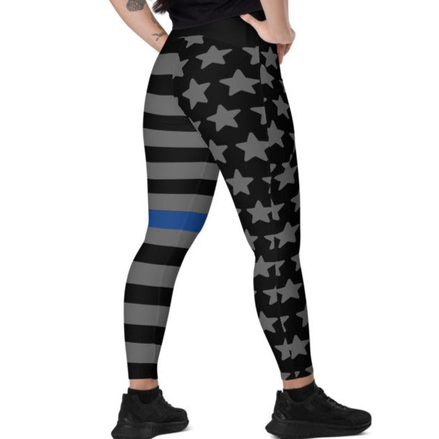 Thin Blue Line Stars n Stripes Leggings with pockets