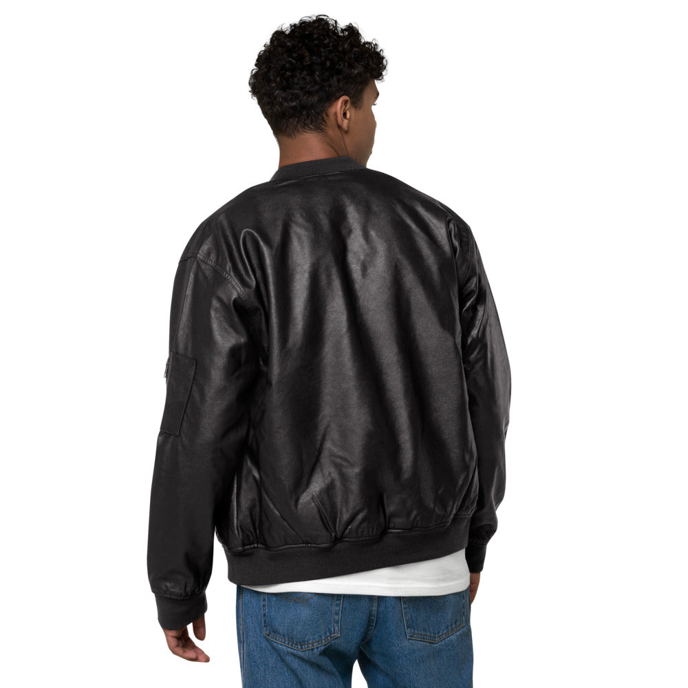 Red Skull & Crossbones Leather Bomber Jacket
