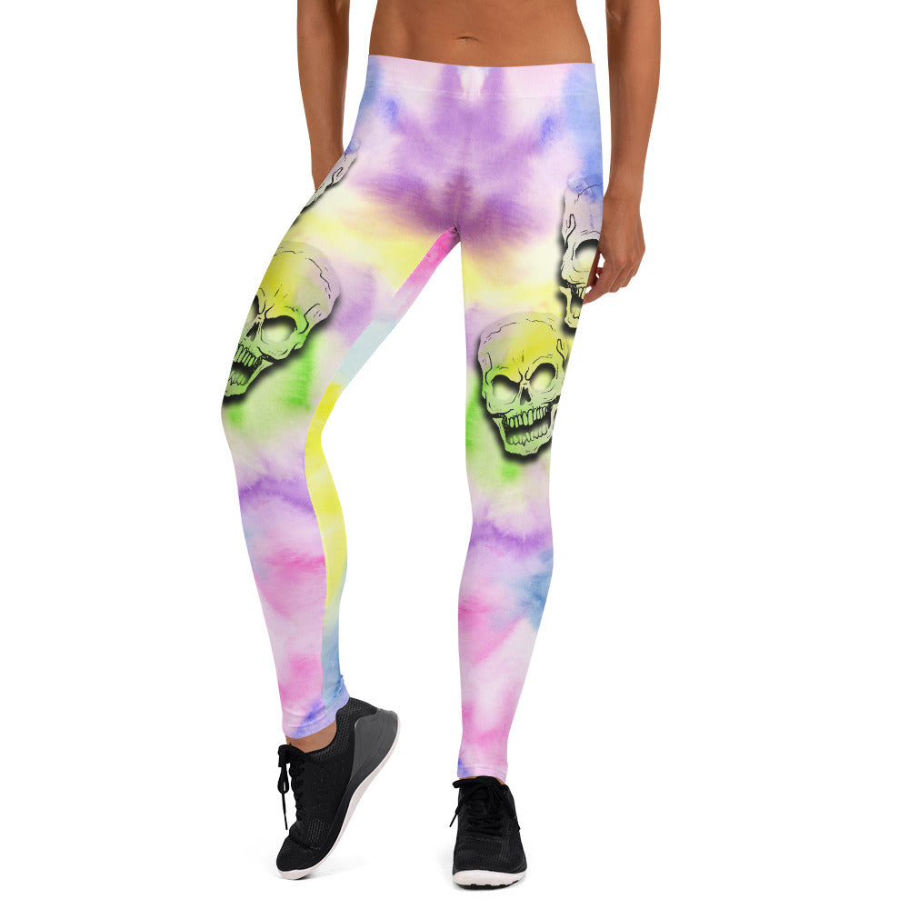 Water Color Ghost Skull Leggings