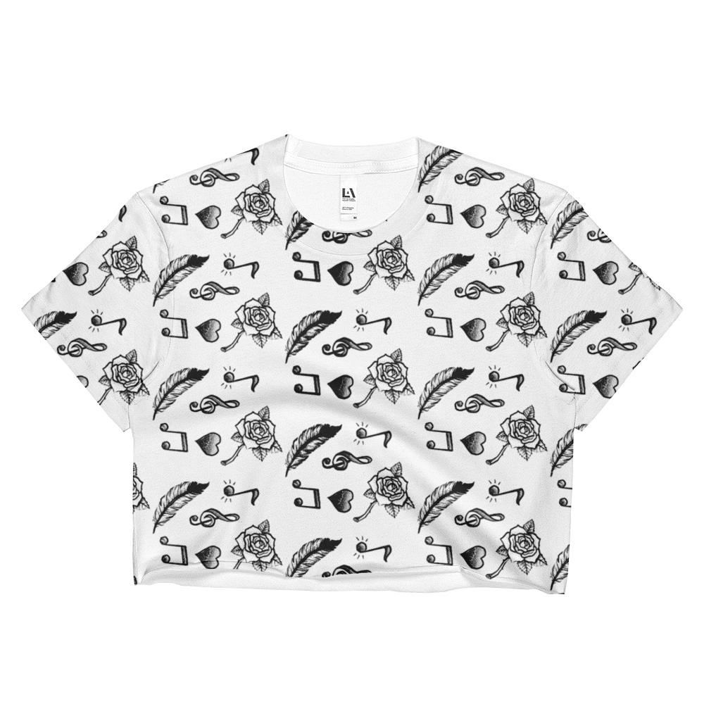 Musical Note PatternLadies Crop Top