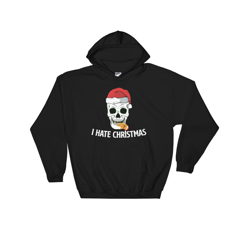 I Hate Christmas Skull Hooded Sweatshirt