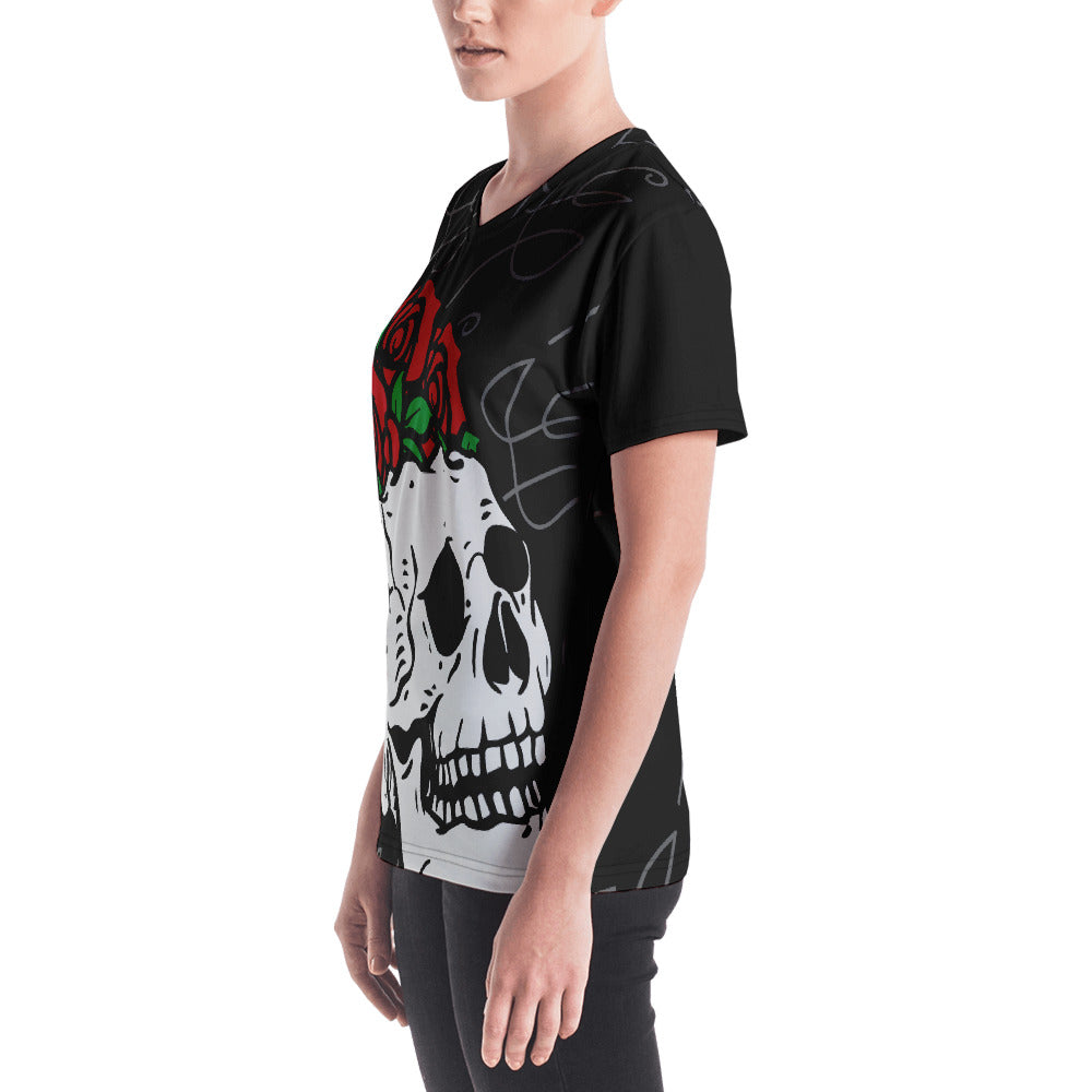 Skull Rose Brain Women's V-neck