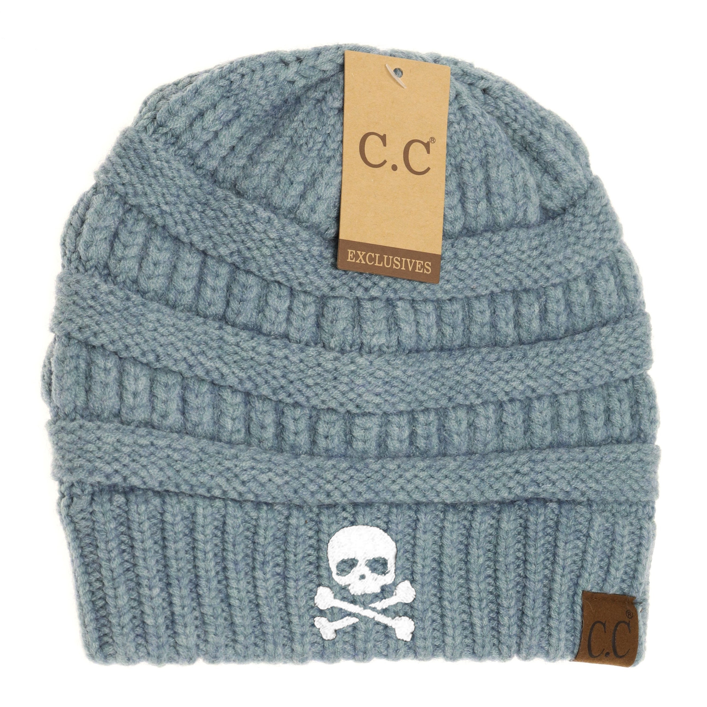 Skull & Crossbones Mixed Soft Yarn Beanie