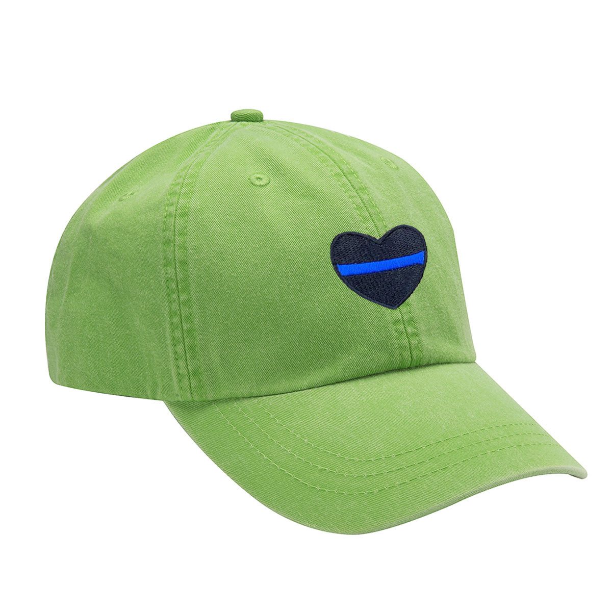 Thin Blue Line Heart Embroidered Baseball Cap