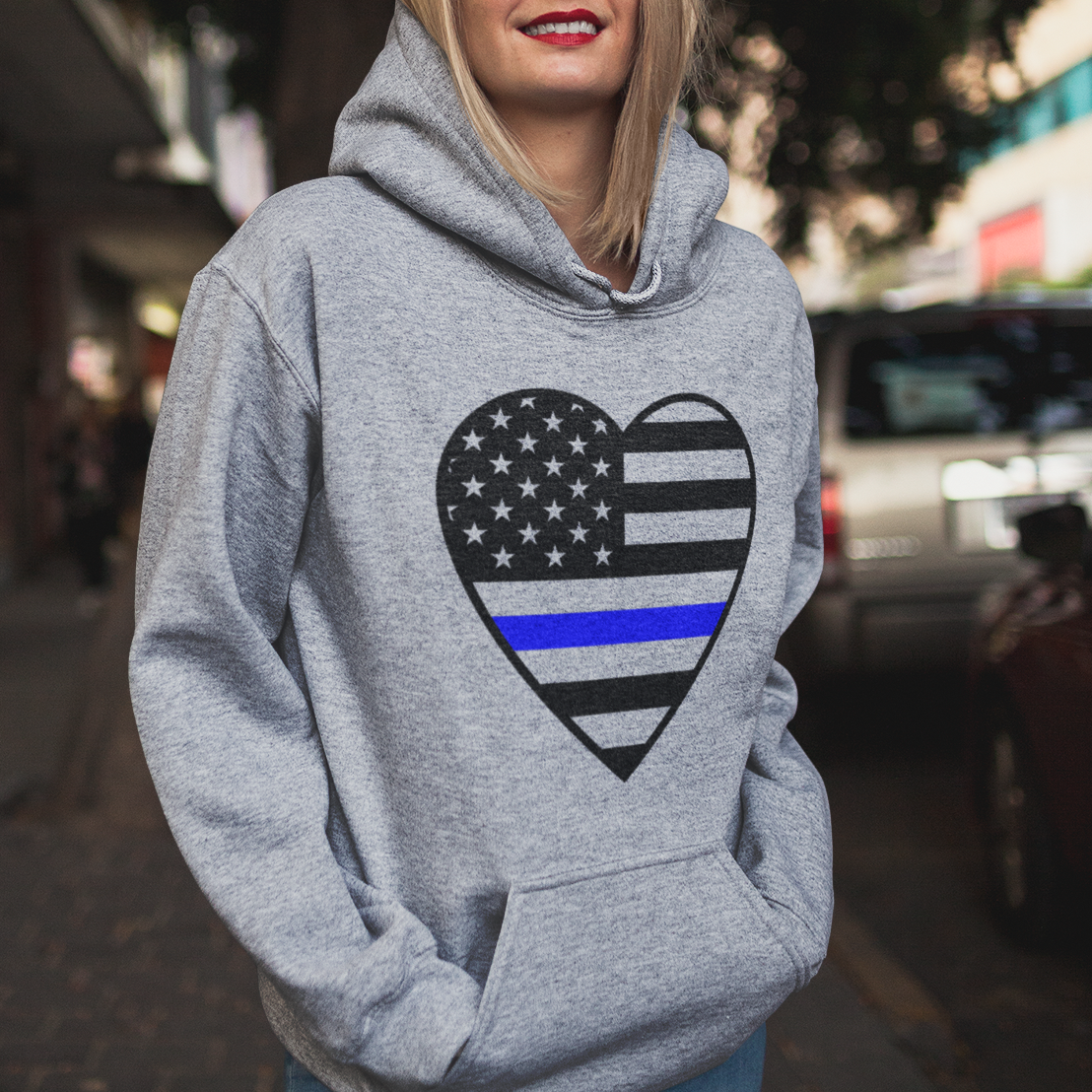 Thin blue line clearance hoodie women's