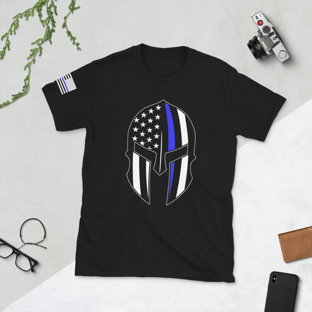 Thin Blue Line Spartan Short-Sleeve Unisex T-Shirt