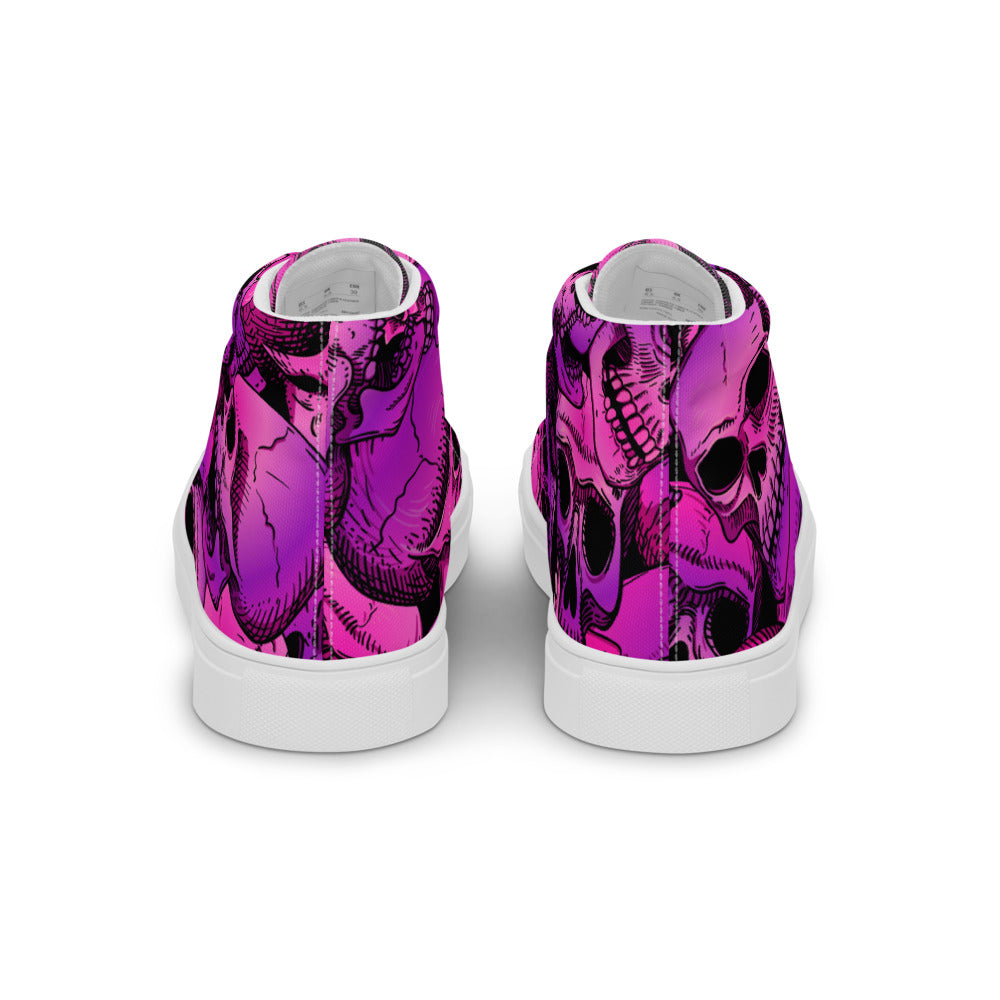 Skull Stack Women’s High Top Canvas Shoes