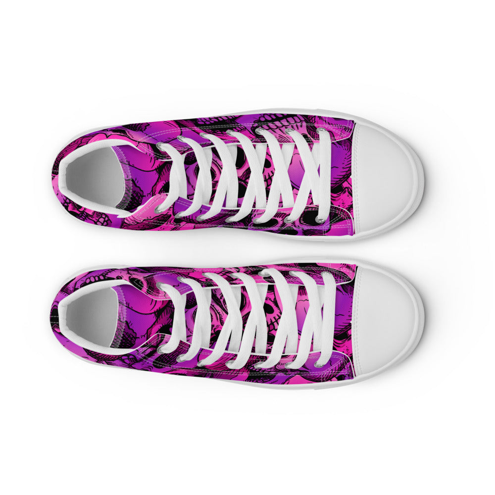 Skull Stack Women’s High Top Canvas Shoes