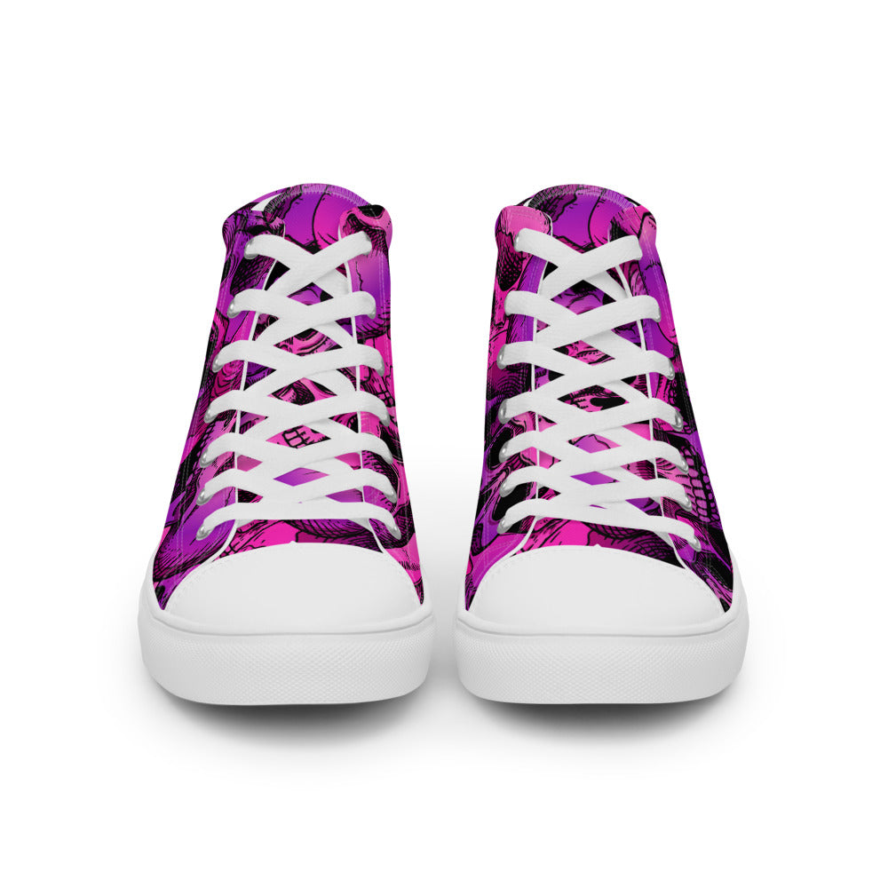 Skull Stack Women’s High Top Canvas Shoes