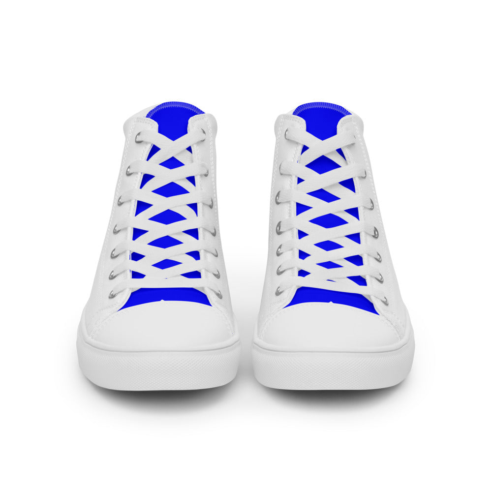 Thin Blue Line Cherry Blossom Women’s High Top Canvas Shoes