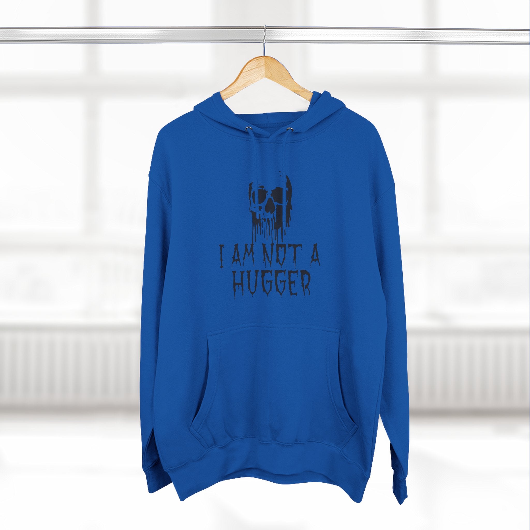 I Am Not A Hugger Hoodie - Cozy Graphic Fleece Sweatshirt for Introverts