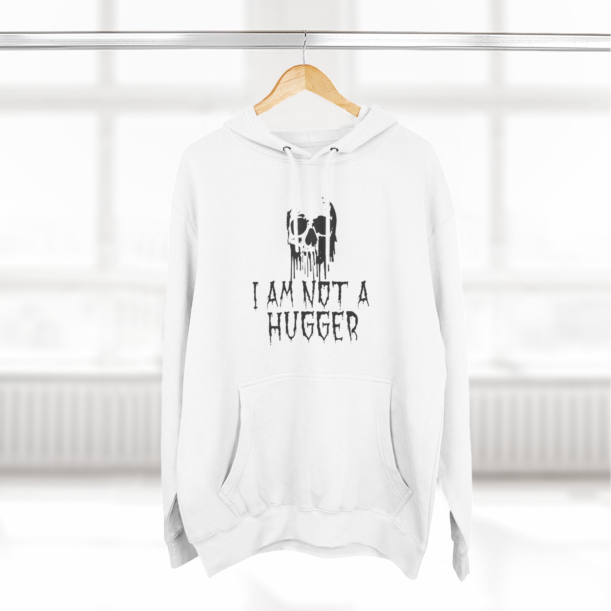 I Am Not A Hugger Hoodie - Cozy Graphic Fleece Sweatshirt for Introverts