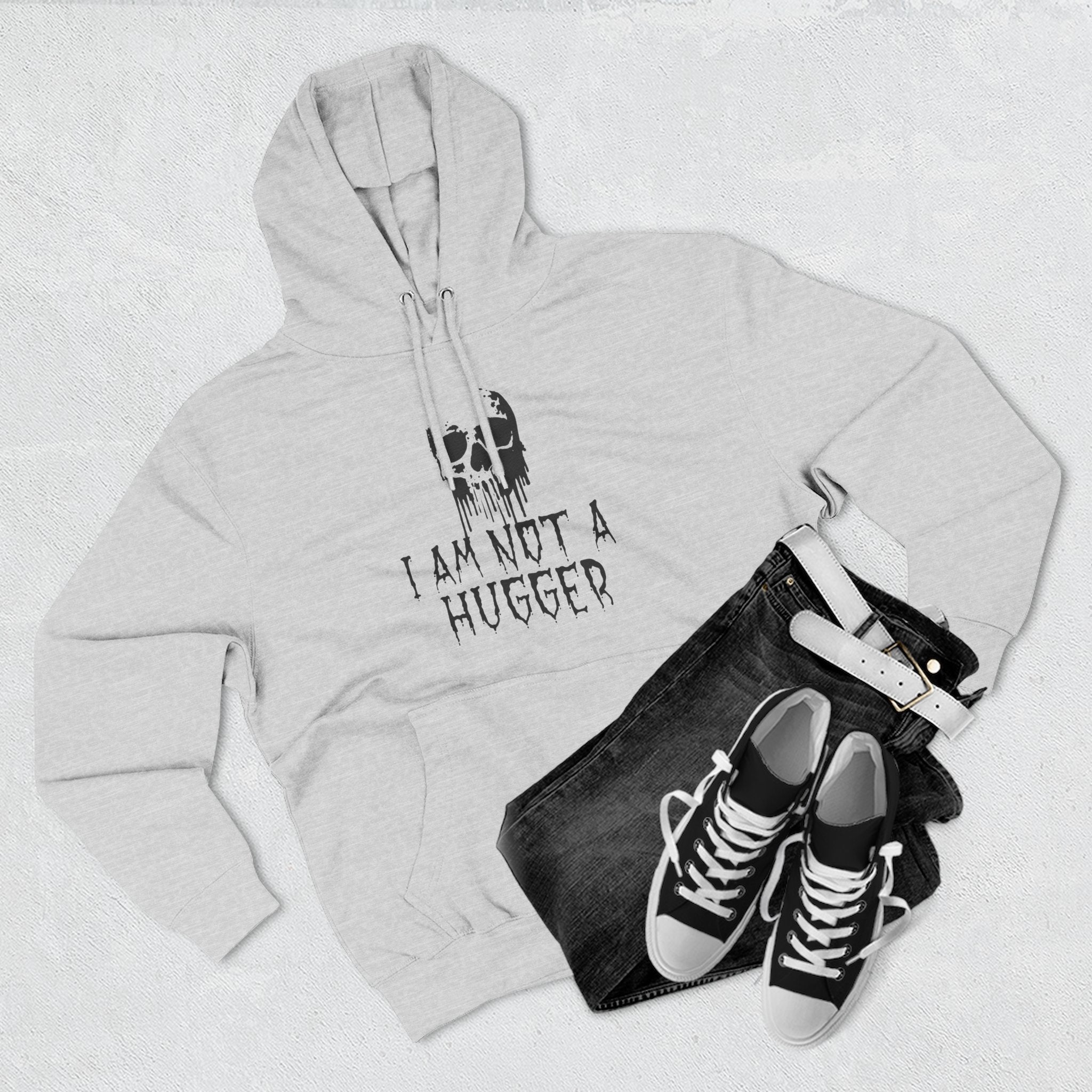 I Am Not A Hugger Hoodie - Cozy Graphic Fleece Sweatshirt for Introverts