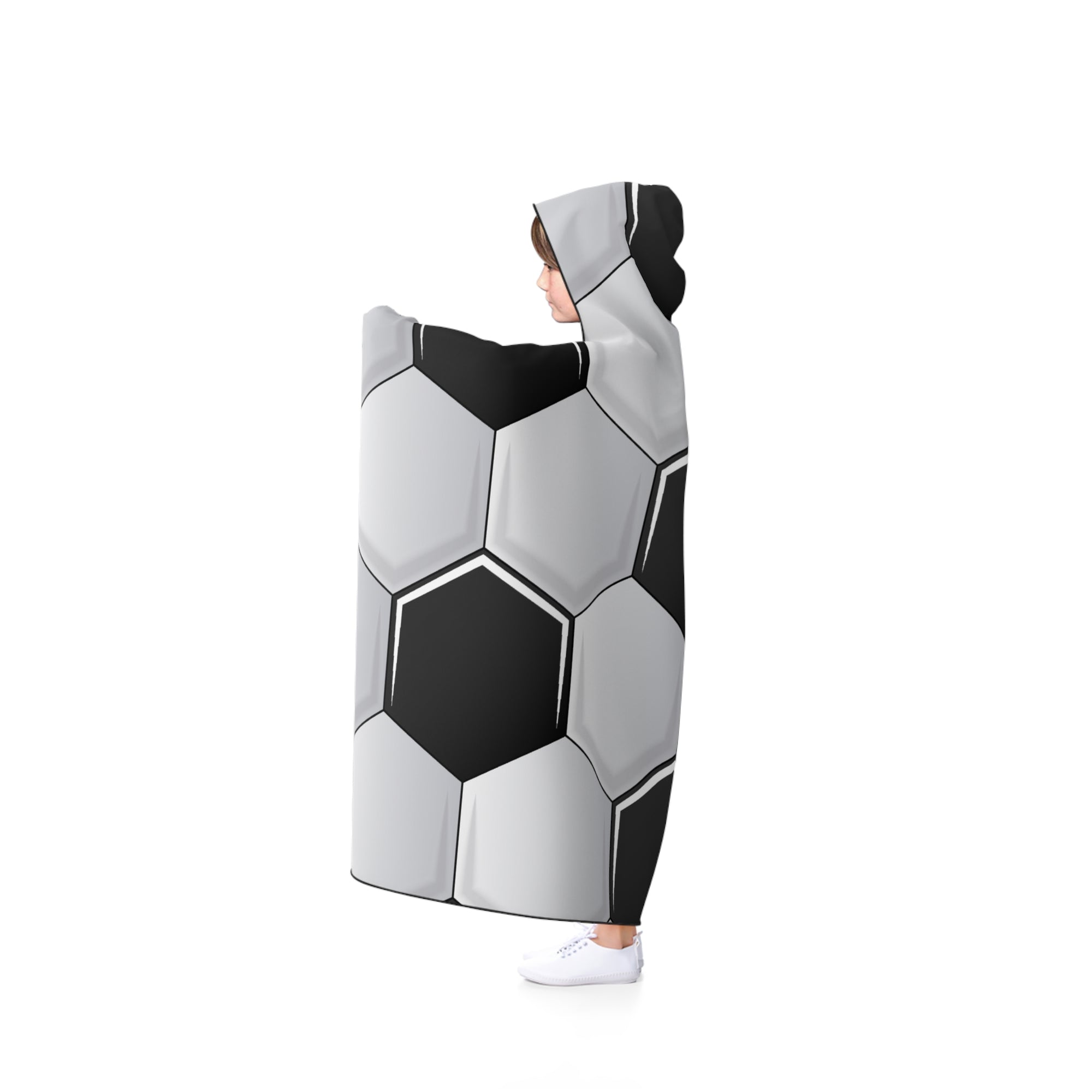 Soccer-Themed Hooded Blanket for Cozy Game Days