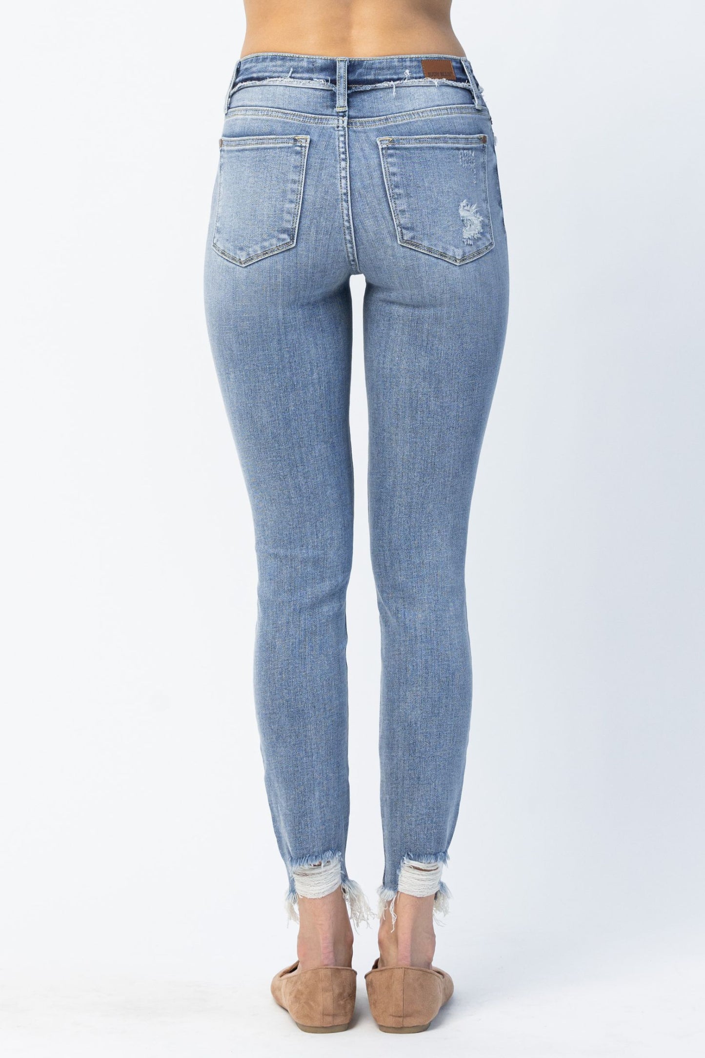 Judy Blue Mid Rise Release Waistband Detail Skinny
