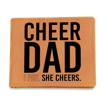Funny Cheer Dad Leather Wallet