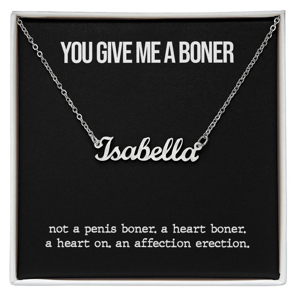 Funny Boner Personalized Name Necklace (Secret Edition)