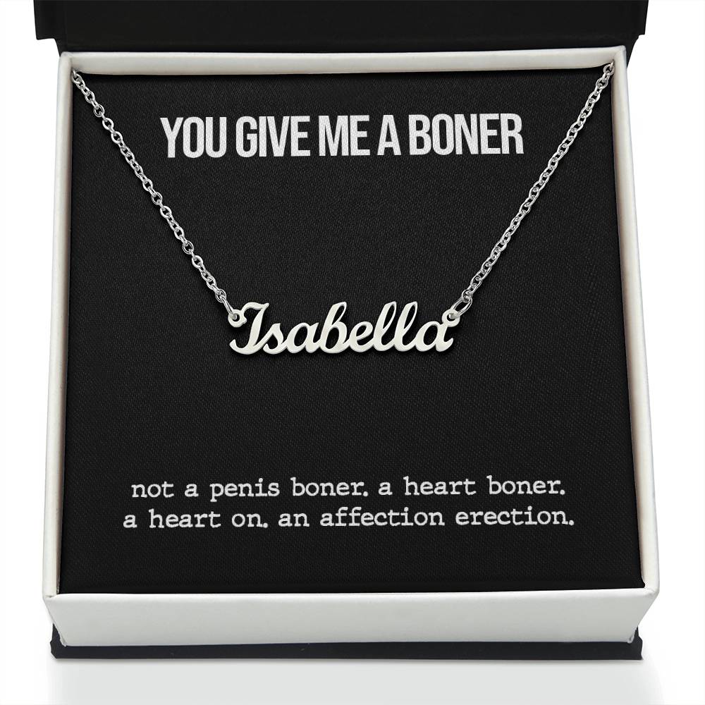 Funny Boner Personalized Name Necklace (Secret Edition)