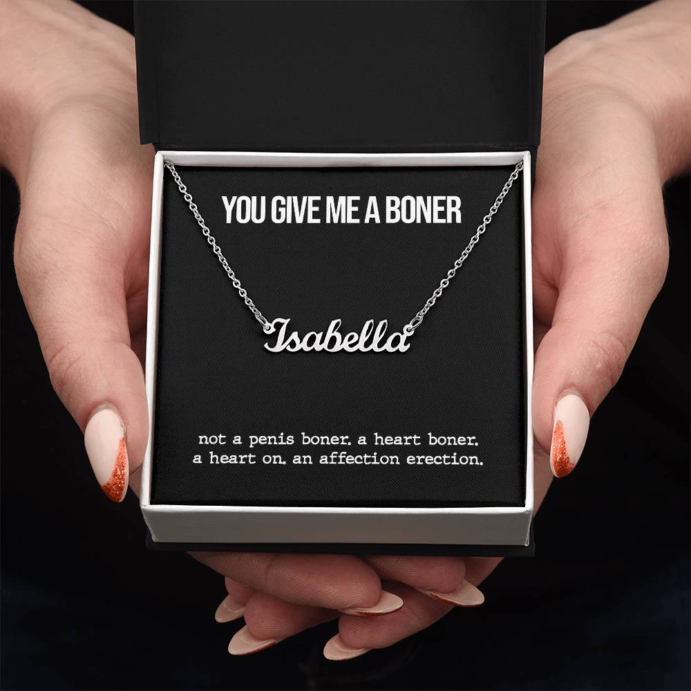 Funny Boner Personalized Name Necklace (Secret Edition)