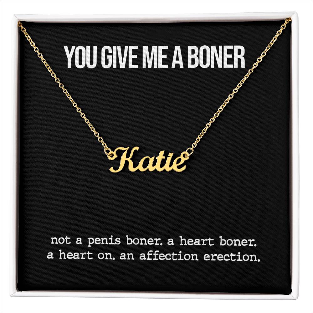 Funny Boner Personalized Name Necklace (Secret Edition)