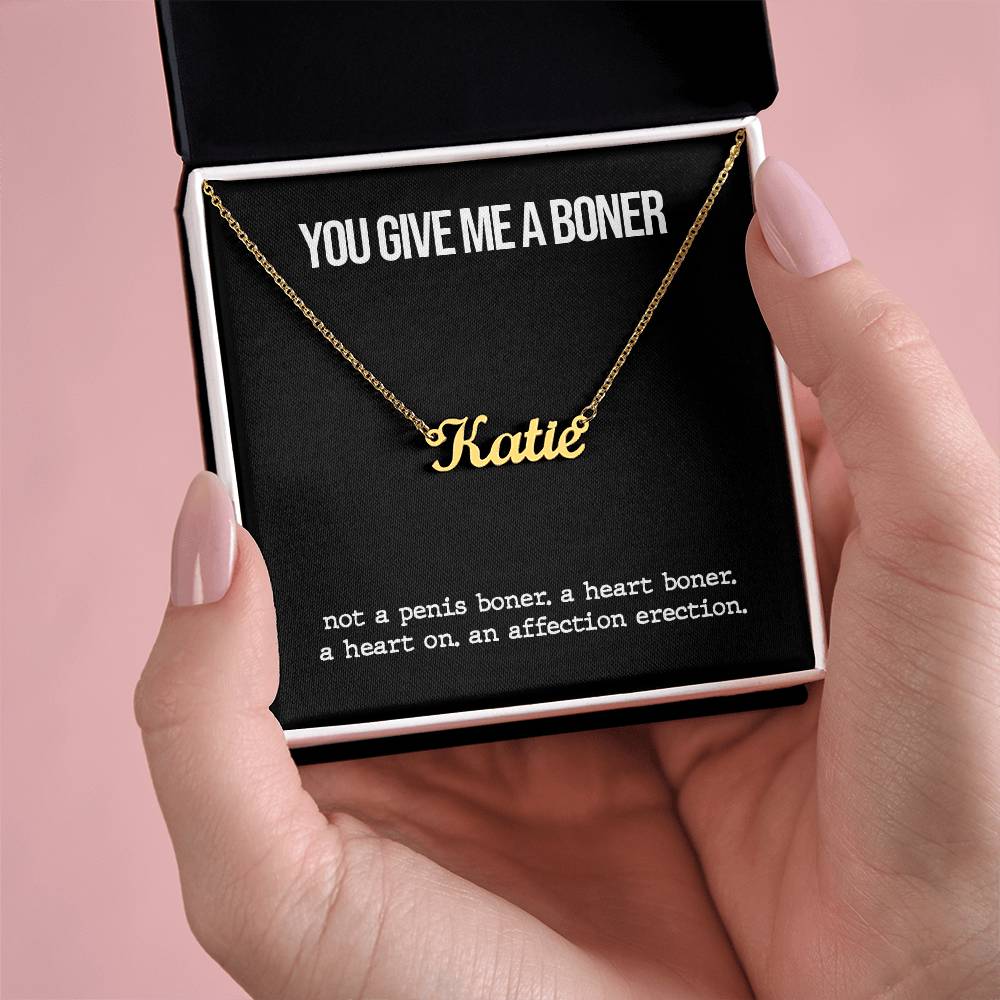 Funny Boner Personalized Name Necklace (Secret Edition)