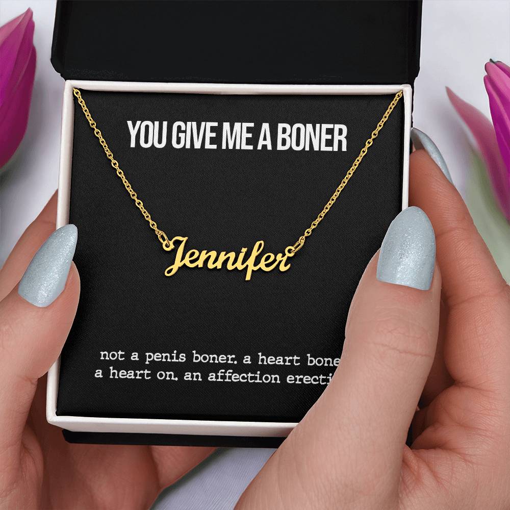Funny Boner Personalized Name Necklace (Secret Edition)