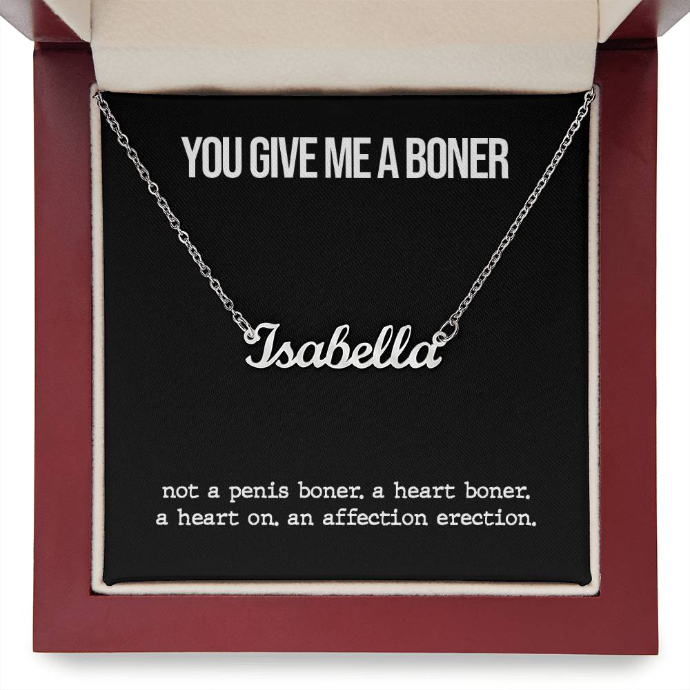 Funny Boner Personalized Name Necklace (Secret Edition)