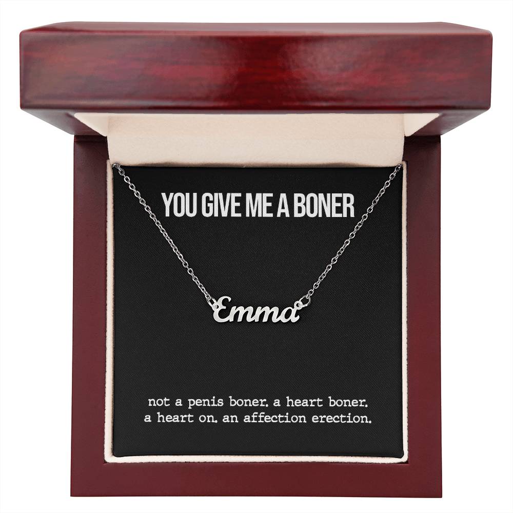 Funny Boner Personalized Name Necklace (Secret Edition)