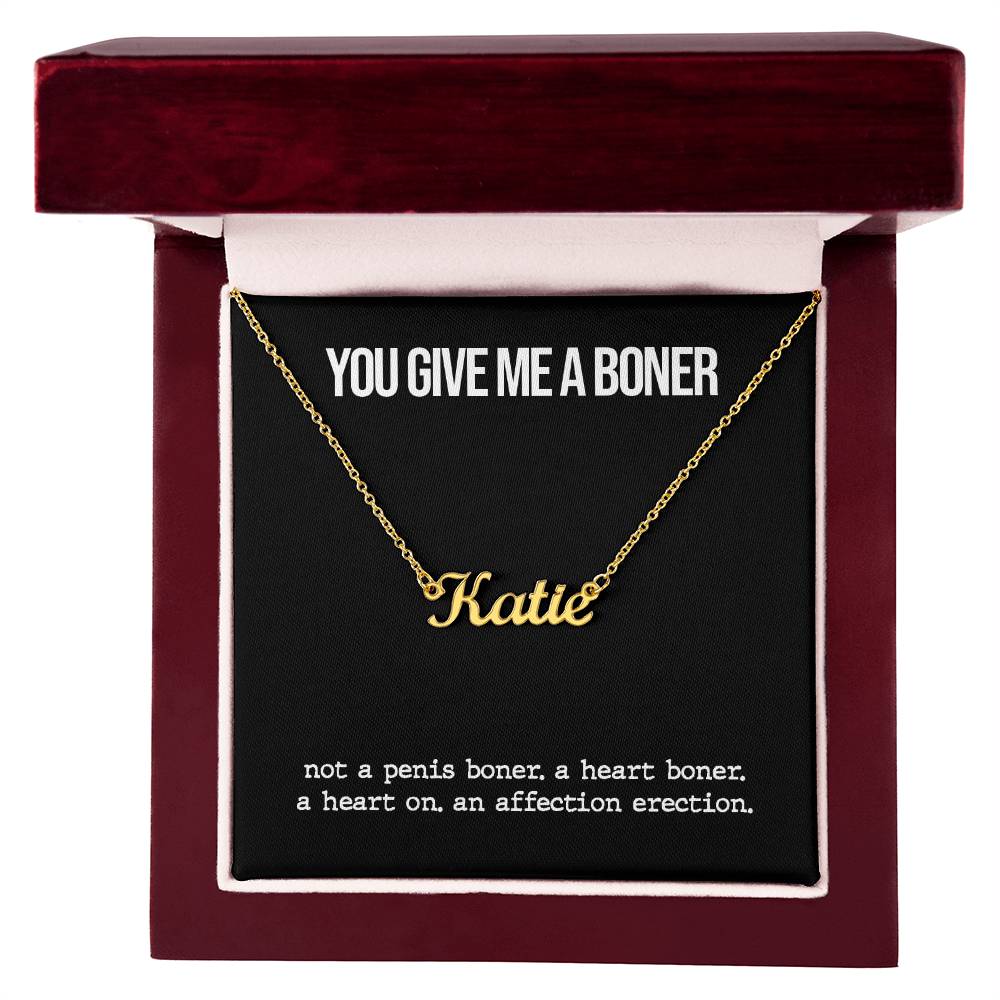 Funny Boner Personalized Name Necklace (Secret Edition)