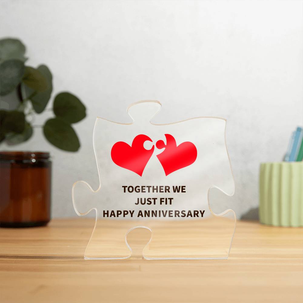 Together We Just Fit | Acrylic Puzzle Plaque | Anniversary Gift