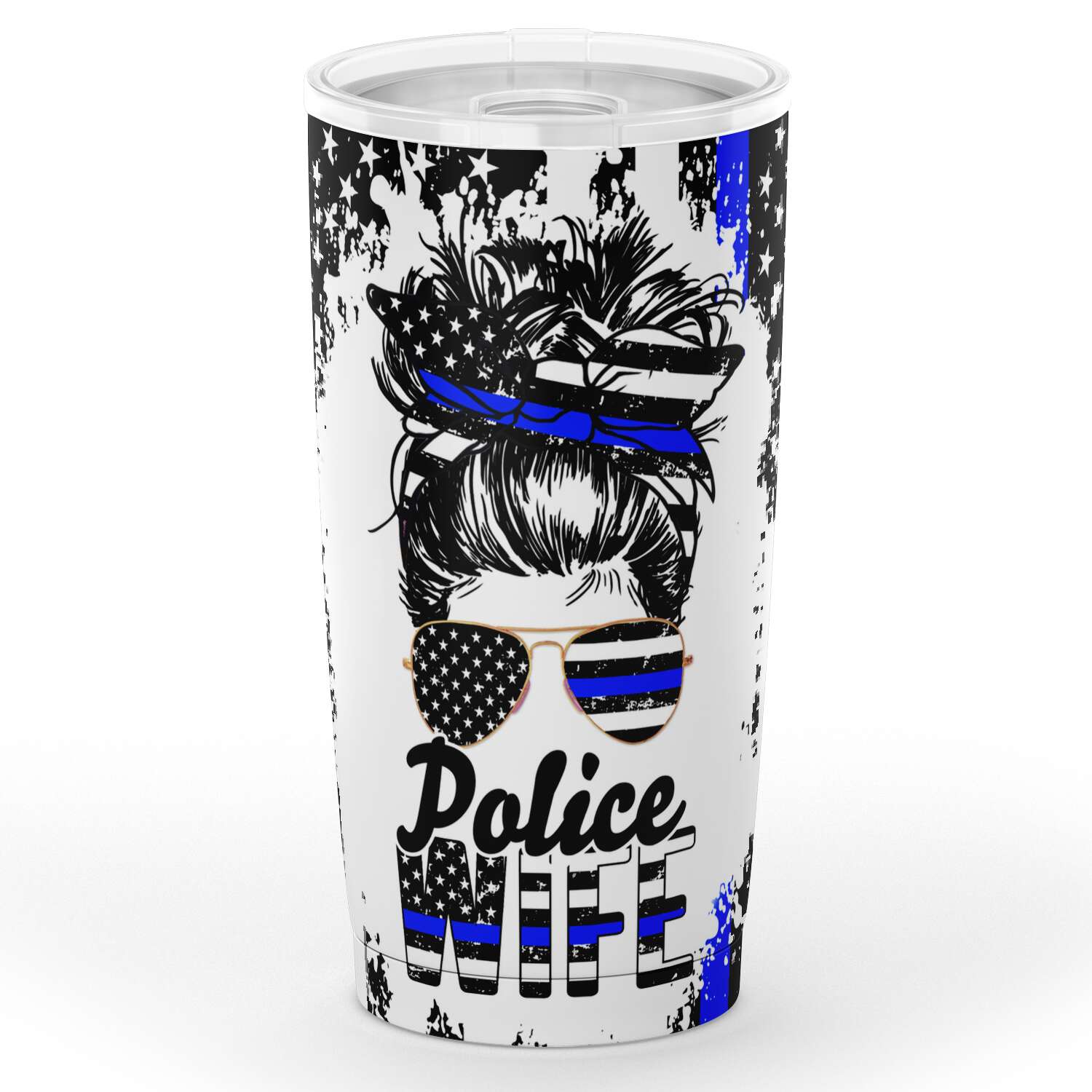 Thin Blue Line Police Wife Tumbler