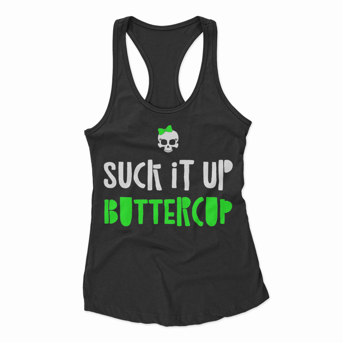 Suck It Up Buttercup Bow Skull