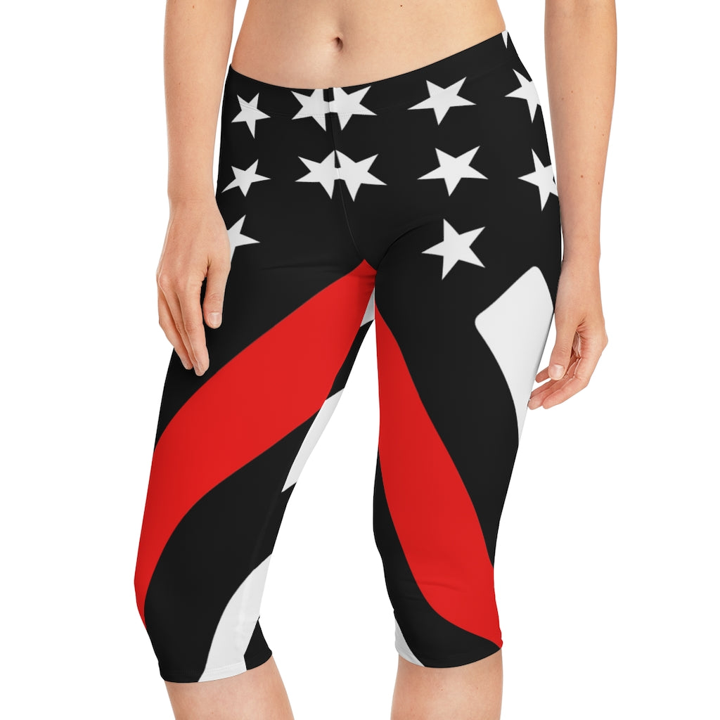 Thin Red Line Stars n Stripes Women's Capri Leggings