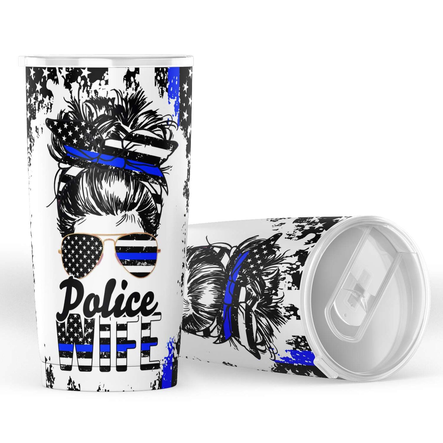 Thin Blue Line Police Wife Tumbler