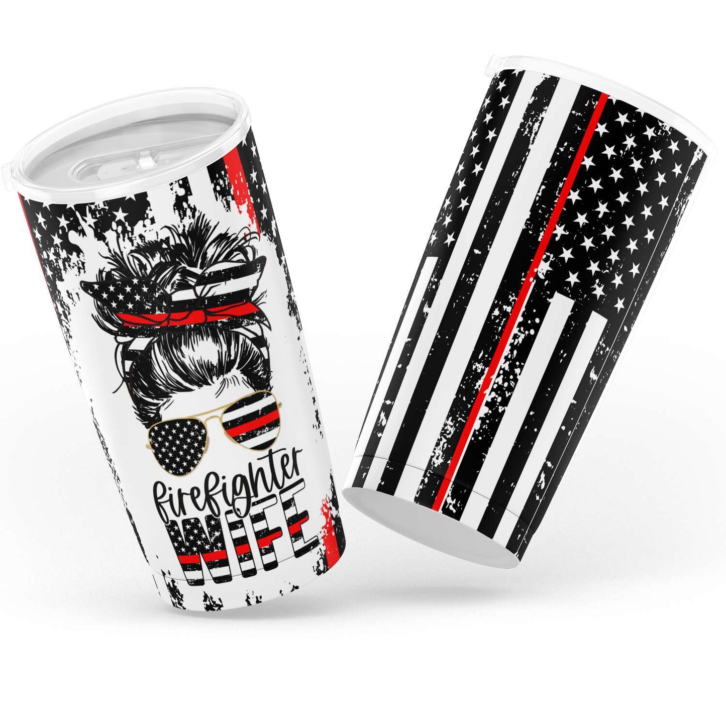 Thin Red Line Firefighter Wife Tumbler
