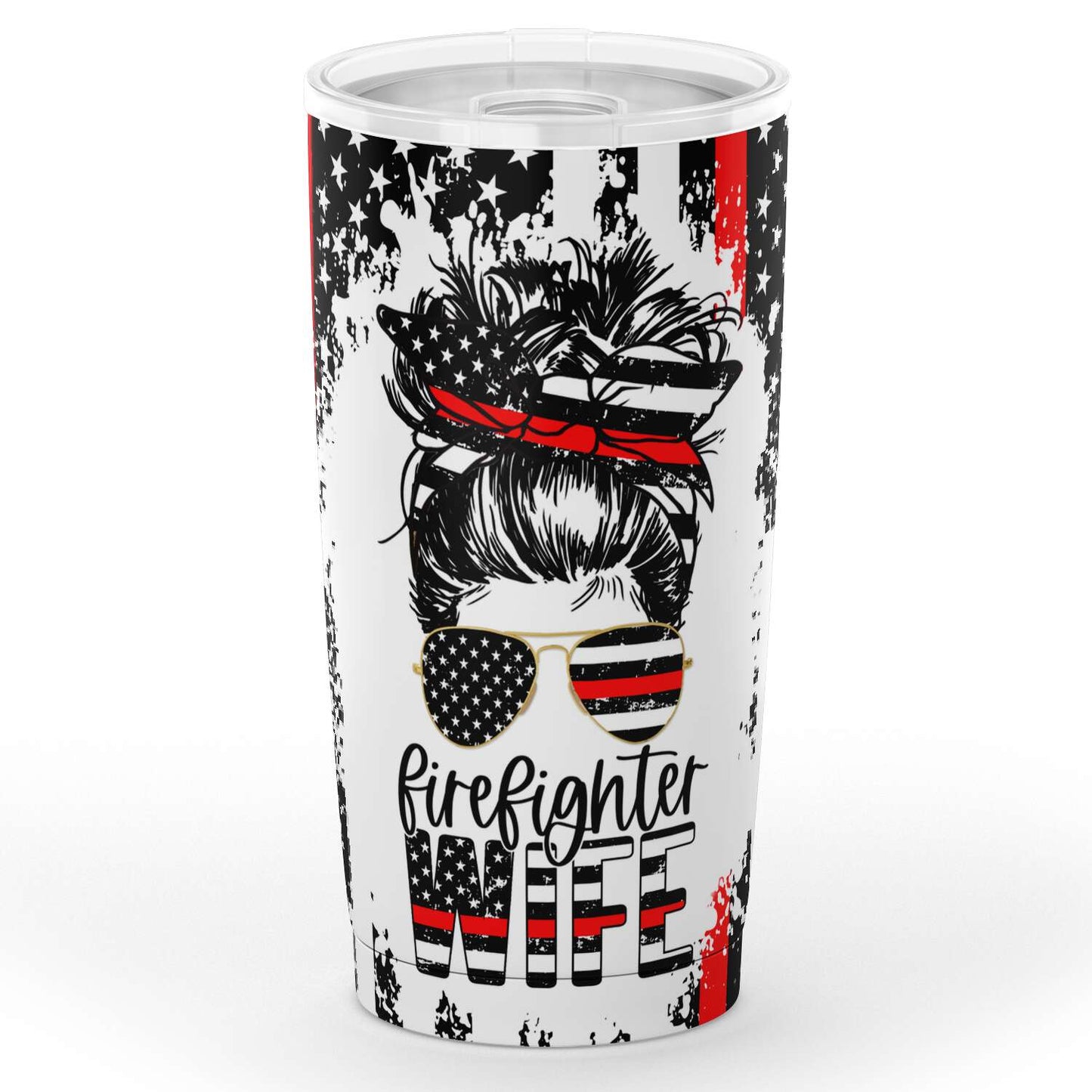 Thin Red Line Firefighter Wife Tumbler