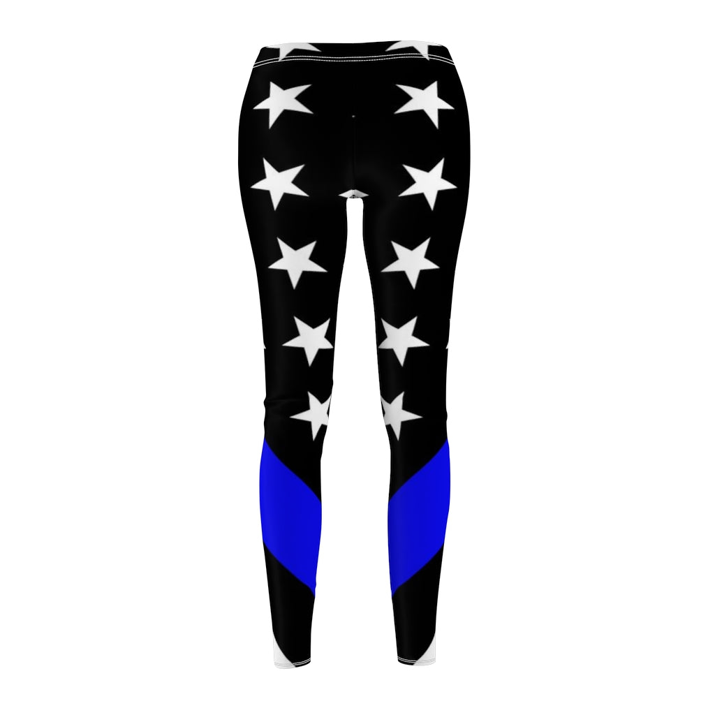 Thin Blue Line Flag Women's Casual Leggings