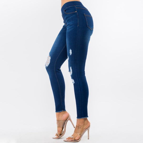 Classic Distressed Denim Jeggings