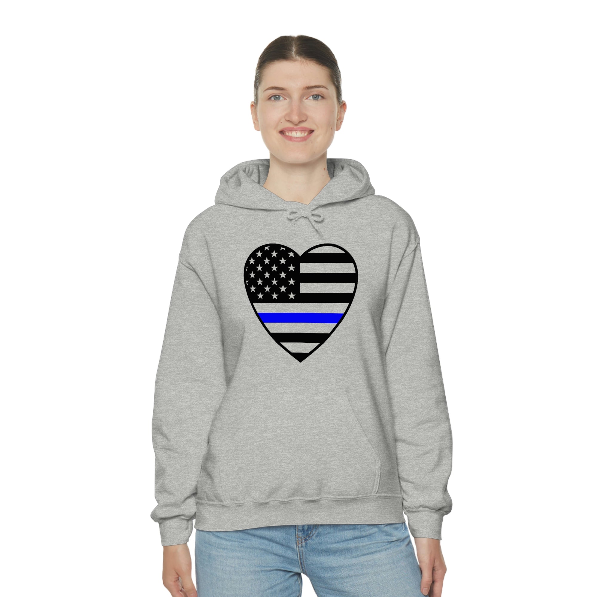 Thin Blue Line Heart Unisex Hoodie